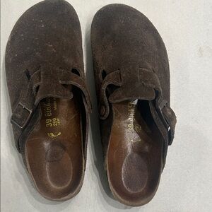 Birkenstock Boston Soft Dark Brown Suede